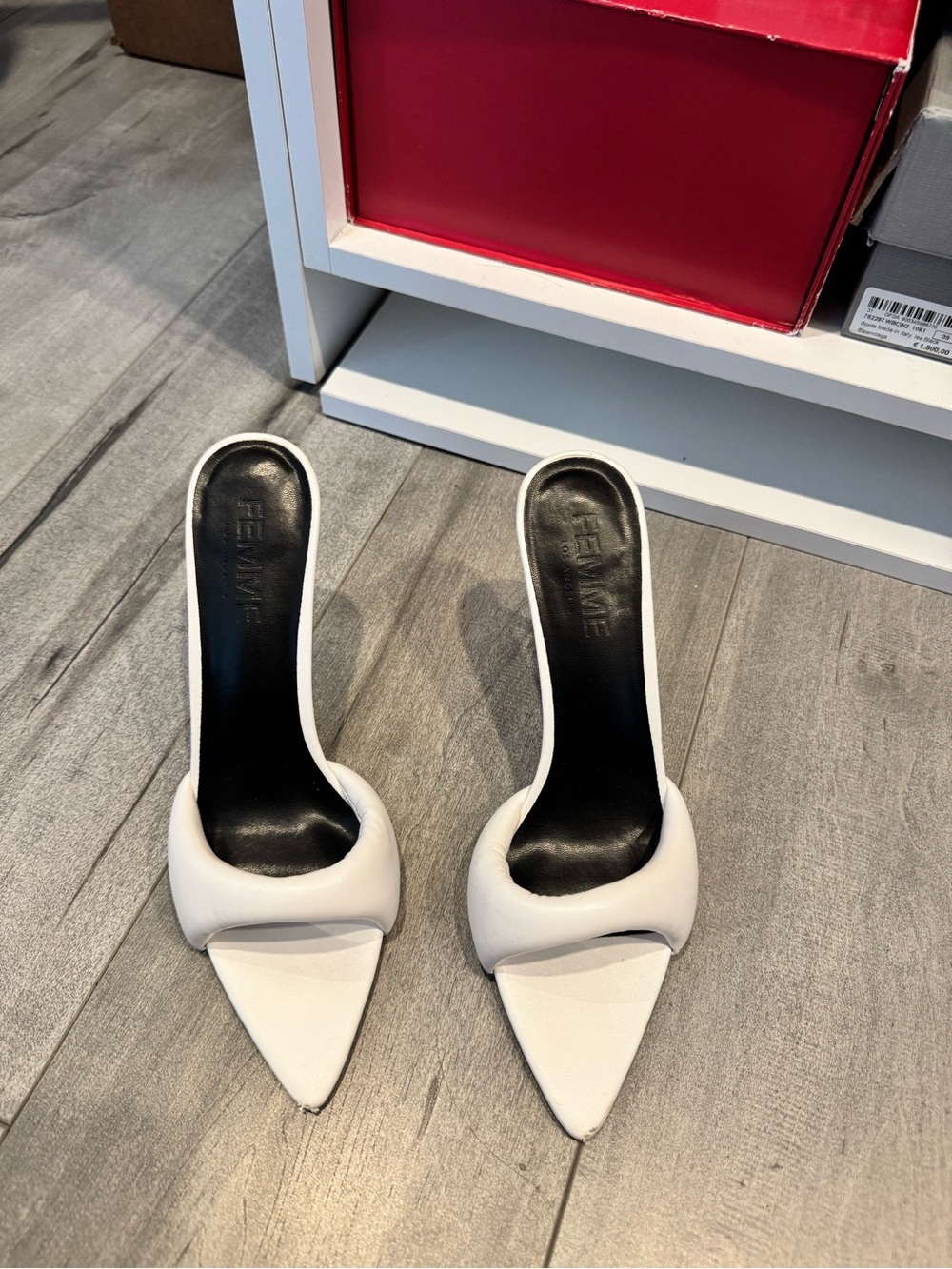 La Femme White Pointed Heels